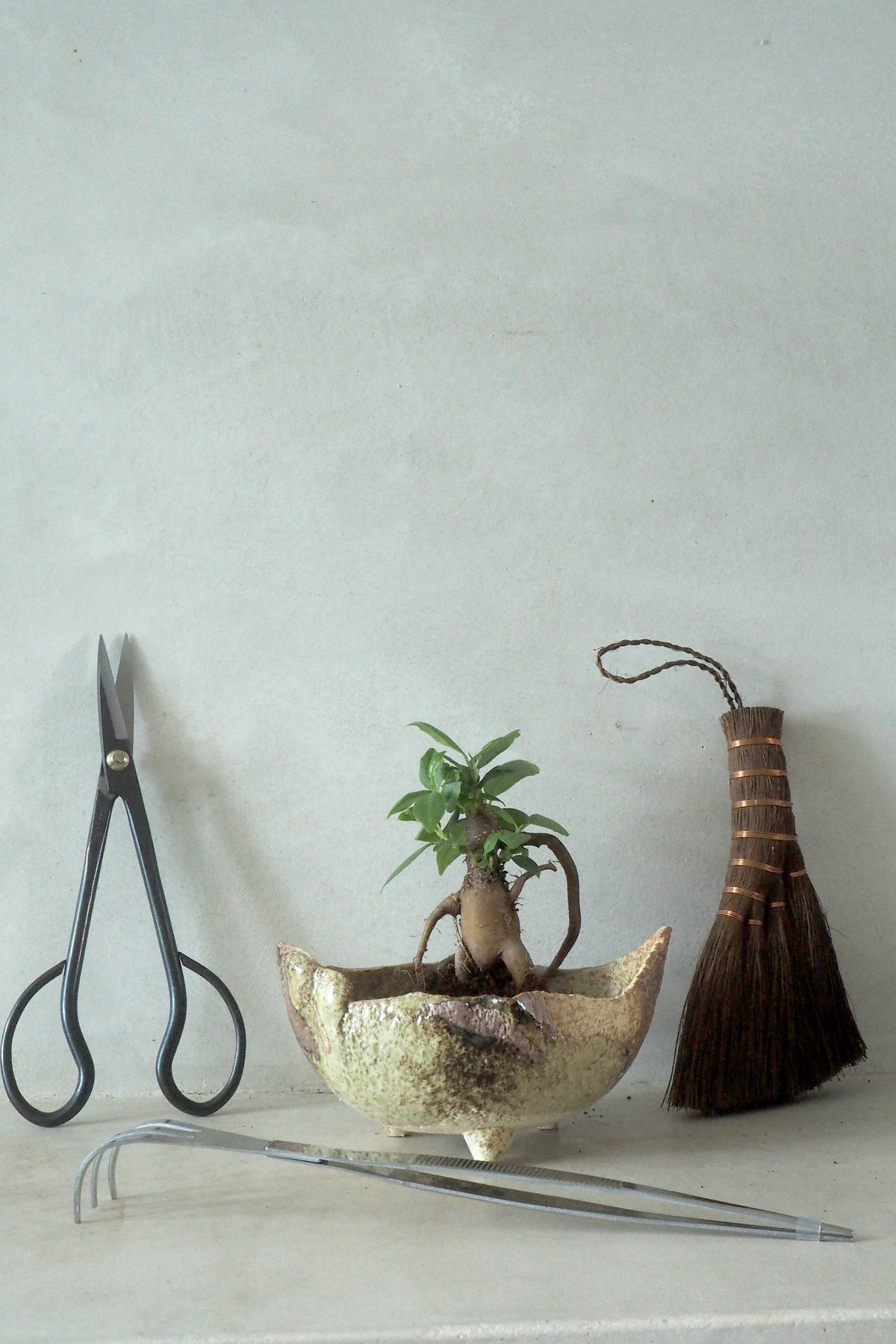 Japansk bonsai krukke, håndlavet, brun